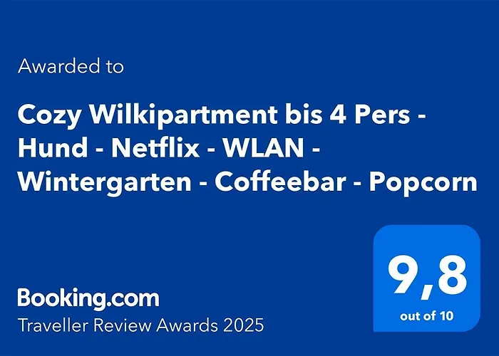 Cozy Wilkipartment Bis 4 Pers - Hund - Netflix - Wlan - Wintergarten - Coffeebar - Popcorn Apartment